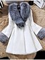 cheap Coats &amp; Trench Coats-Women&#039;s Faux Fur Coat Daily Fall &amp; Winter Long Coat V Neck Regular Fit Basic Jacket Long Sleeve Solid Colored Fur Trim White Black
