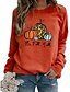 cheap HALLOWEEN-Women&#039;s Hoodie Sweatshirt Print Graphic Pumpkin Halloween Other Prints Halloween Hoodies Sweatshirts  Cotton Loose Blue Purple Orange / Letter