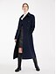 cheap Coats &amp; Trench Coats-Women&#039;s Coat Solid Colored Basic Fall &amp; Winter Long Coat Daily Long Sleeve Jacket Navy Blue / Wool