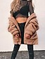 cheap Coats &amp; Trench Coats-Women&#039;s Faux Fur Coat Daily Fall &amp; Winter Long Coat Regular Fit Basic Jacket Long Sleeve Solid Colored Camel Black