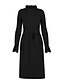 cheap Elegant Dresses-Women&#039;s Sweater Dress Knee Length Dress Blue Red Beige Black Long Sleeve Lace Fall Winter Round Neck Vintage Hot Elegant 2022 One-Size