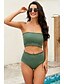 abordables Bikini-Mujer Bikini Tankini Traje de baño Alta cintura Leopardo Negro Marrón claro Verde Trébol Bañadores Acolchado Trajes de baño Sensual