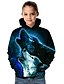 billige Hættetrøjer og sweatshirts til piger-Børn Baby Pige Hættetrøje og sweatshirt Langærmet Blå Ulv Geometrisk 3D Dyr Trykt mønster Aktiv Basale