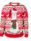 billige Christmas Sweater-Dame Genser for genser Regnbue Trykt mønster Fargeblokk Daglig Helg Andre trykk Aktiv Jul Gensere Gensere Løstsittende Regnbue