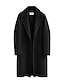 cheap Coats &amp; Trench Coats-Women&#039;s Coat Daily Fall Spring Long Coat Shirt Collar Slim Basic Streetwear Jacket Long Sleeve Solid Colored Khaki Black / Holiday