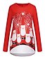 abordables Christmas Tops-Mujer Talla Grande Sayo Estampados Copo Papá Noel Estampado Escote Redondo Elegante Tops Corte Ancho Rojo