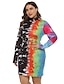 cheap Plus Size Dresses-Women&#039;s Sheath Dress Knee Length Dress Rainbow Long Sleeve Print Fall 1920s 2021 L XL XXL 3XL 4XL / Plus Size