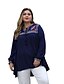 cheap Plus Size Tops-Women&#039;s T shirt Solid Colored Long Sleeve Print V Neck Tops Basic Basic Top Blue