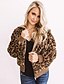 cheap Coats &amp; Trench Coats-Women&#039;s Faux Fur Coat Leopard Basic Fall &amp; Winter Regular Coat Daily Long Sleeve Jacket Khaki