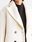 cheap Coats &amp; Trench Coats-Women&#039;s Solid Colored Basic Fall &amp; Winter Coat Long Daily Long Sleeve Wool Coat Tops White