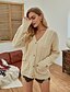 cheap Cardigans-Women&#039;s Cardigan Solid Color Embroidery Knitted Basic Long Sleeve Loose Sweater Cardigans Fall Winter Open Front Beige