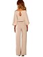 preiswerte Damen Jumpsuits-Damen Overall Einfarbig mit Schnürung Grundlegend Rundhalsausschnitt Gerade Lose Blau Schwarz Beige S M L