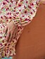 cheap Casual Dresses-Women&#039;s Sheath Dress Short Mini Dress Blushing Pink Long Sleeve Floral Ruffle Print Fall Winter V Neck Casual Going out Lantern Sleeve 2021 S M L XL / Chiffon