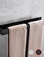 billige Tilbehør til badeværelset-håndklestang, selvklebende veggmontert 304 rustfritt stål enkeltstang matt svart sølvfarget bad og kjøkkeninnredning