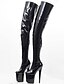 cheap Boots-Women&#039;s Boots Sexy Boots Stiletto Heel Boots Stripper Boots Platform Stiletto Heel Round Toe Crotch High Boots Thigh High Boots Sexy Party &amp; Evening PU Solid Colored Red White Black
