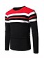 cheap Men&#039;s Tees &amp; Tank Tops-Men&#039;s Pullover Striped Long Sleeve Sweater Cardigans Crew Neck Gray Red