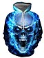 cheap Hoodies-Men&#039;s Plus Size Graphic Skull Pullover Hoodie Sweatshirt Hooded 3D Print Halloween Daily Going out Basic Casual Hoodies Sweatshirts  Long Sleeve Blue