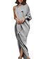 cheap Party Dresses-Women&#039;s Sheath Dress Maxi long Dress Yellow Gray Red Long Sleeve Solid Color Fall One Shoulder Work Hot Casual Loose 2021 S M L XL