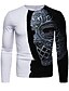 abordables Tank Tops-Homme T shirt Tee Graphic 3D Col Rond Noir / Blanc Blanche Bleu Dorée 3D effet du quotidien manche longue Vêtement Tenue basique