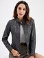 cheap Furs &amp; Leathers-Women&#039;s Solid Colored Basic Spring &amp;  Fall Faux Leather Jacket Regular Daily Long Sleeve PU Coat Tops Black