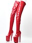 cheap Boots-Women&#039;s Boots Sexy Boots Stiletto Heel Boots Stripper Boots Platform Stiletto Heel Round Toe Crotch High Boots Thigh High Boots Sexy Party &amp; Evening PU Solid Colored Red White Black