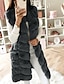 cheap Furs &amp; Leathers-Women&#039;s Vest Fall Winter Party Daily Date Long Coat Regular Fit Casual Jacket Sleeveless Fur Solid Colored Pink Gray Black