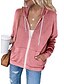 cheap Hoodies &amp; Sweatshirts-Women&#039;s Plain Solid Color Zip Up Hoodie Sweatshirt Zip Up Front Pocket non-printing Daily Basic Hoodies Sweatshirts  Blue Blushing Pink Gray