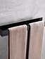 billige Badeværelsestilbehør-håndklædestang, selvklæbende vægmonteret 304 rustfrit stål single bar mat sort sølvfarvet badeværelse &amp; køkken dekoration