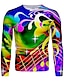cheap Tank Tops-Men&#039;s Daily 3D Print Tee T shirt Graphic Long Sleeve Tops Charm Personalized Basic Round Neck Rainbow
