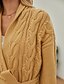 cheap Cardigans-Women&#039;s Cardigan Solid Color Embroidery Knitted Basic Long Sleeve Sweater Cardigans Fall Winter Open Front Camel
