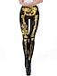 cheap HALLOWEEN-Women&#039;s Exaggerated Breathable Halloween Leggings Pants Flower / Floral 3D Skull Full Length Print Black