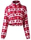 baratos Christmas Sweater-Mulheres Moletom com zíper Animal Quarter Zip Diário Outras estampas Natal Moletons Moletons Vermelho