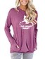 cheap T-Shirts-Women&#039;s T shirt Graphic Text Letter Long Sleeve Print Round Neck Basic Tops Cotton Black Blushing Pink Green
