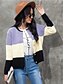 cheap Sweaters-Women&#039;s Cardigan Plain Solid Color Basic Long Sleeve Slim Sweater Cardigans Fall Winter Crew Neck Round Neck Blue Purple