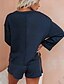 abordables Jumpsuits &amp; Rompers-Mujer Básico Color sólido Conjunto de dos piezas Chándal Camiseta Pantalón Loungewear Acordonado Tops