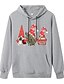 cheap Sweaters &amp; Cardigans-Women&#039;s Graphic Gnome Pullover Hoodie Sweatshirt Front Pocket Other Prints Christmas Gifts Daily Weekend Christmas Hoodies Sweatshirts  Blue Blushing Pink Wine