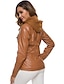 cheap Jackets-Women&#039;s Jacket Faux Leather Jacket Pocket Active Casual Sports Street Daily Holiday Coat Short Faux Leather Black Brown Beige Fall Winter Spring Hoodie Regular Fit S M L XL XXL 3XL / Warm