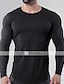 cheap Long Sleeve-mens long sleeve quick-dry gym workout lightweight t-shirts classic long sleeve training shirts t26_black_us-m