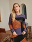 billige Sweaters-Dame bluse Farveblok Strikket Akryl Fibre Basale Langærmet Sweater Cardigans Efterår Vinter Rund hals Navyblå