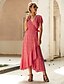 cheap Boho Dresses-Women&#039;s Sheath Dress Maxi long Dress Black Red Yellow Light Blue Short Sleeves Print Summer V Neck Dresses 2021 S M L XL