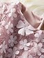 preiswerte Kleider für Mädchen-Kinder Wenig Mädchen Kleid Solide Spitze Rosa Knielang 3/4 Ärmel nette Art Kleider