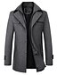 cheap Sale-Men&#039;s Trench Coat Overcoat Fall &amp; Winter Daily Going out Regular Coat Notch lapel collar Stand Collar Regular Fit Basic Jacket Long Sleeve Solid Colored Blue Wine Gray