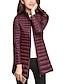 cheap Women&#039;s Coats &amp; Jackets-Women&#039;s Puffer Jacket Zipper Formal Style Classic &amp; Timeless Casual Daily Office / Career Street Daily Wear Date Coat Long Polyester Wine Red Pink Black Zipper Fall Winter Stand Collar Slim Fit M L