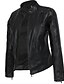 cheap Furs &amp; Leathers-Women&#039;s Solid Colored Basic Faux Leather Jacket Short Daily Long Sleeve PU Coat Tops Black