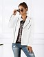 cheap Furs &amp; Leathers-Women&#039;s Solid Colored Basic Fall Faux Leather Jacket Regular Daily Long Sleeve PU Coat Tops White