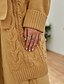 abordables Cardigans-Femme Cardigan Couleur unie Broderie Tricoté basique Manches Longues Pull Cardigans Automne Hiver Ouvrir le devant Chameau