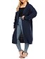 cheap Plus Size Sweaters-Women&#039;s Basic Check Pattern Solid Color Cardigan Long Sleeve Plus Size Sweater Cardigans Open Front Fall Winter Blue