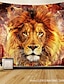 cheap Home Textiles-lion tapestry, wild animal african lion on black background, tapestries wall hanging for bedroom living room collage dorm room