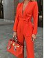 abordables Jumpsuits &amp; Rompers-Combinaison-pantalon Femme Couleur Pleine Chic de Rue Noir Rouge Jaune S M L XL