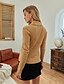 cheap Sweaters-Women&#039;s Sweater Solid Color Hollow Out Knitted Basic Long Sleeve Sweater Cardigans Fall Winter Shirt Collar Beige